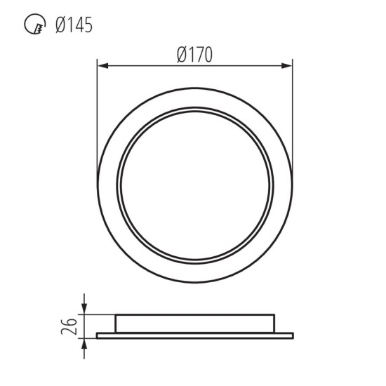 Kanlux Downlight, Einbauleuchte TAVO LED Weiß IP44/20 36513