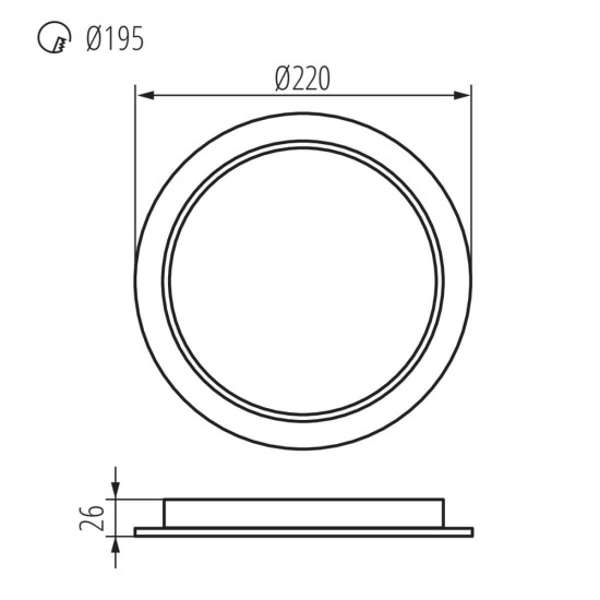 Kanlux Downlight, Einbauleuchte TAVO LED Weiß IP44/20 36514