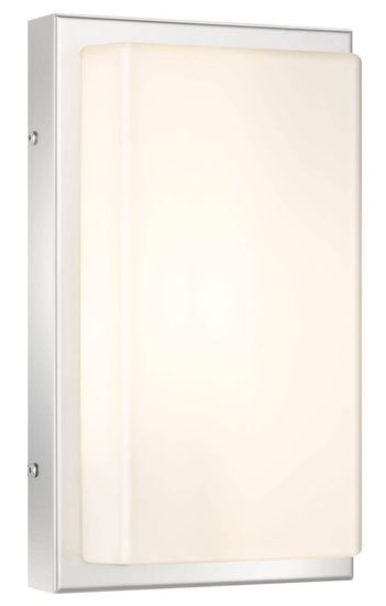 LCD Wandleuchte LED Bewegungsmelder Edelstahl 12W Warmweiss IP44 29x17x9cm 048LEDSEN Made in Italy