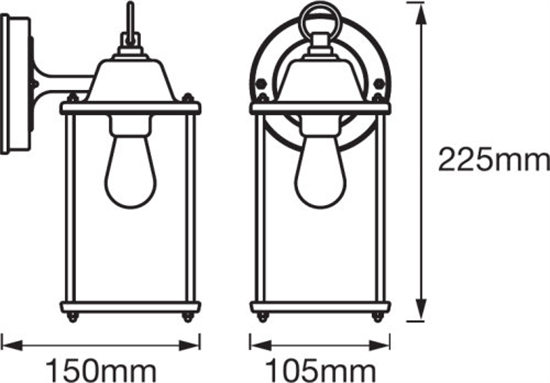 Ledvance Endura Classic Lantern Sq S E27 Bk 4058075206625