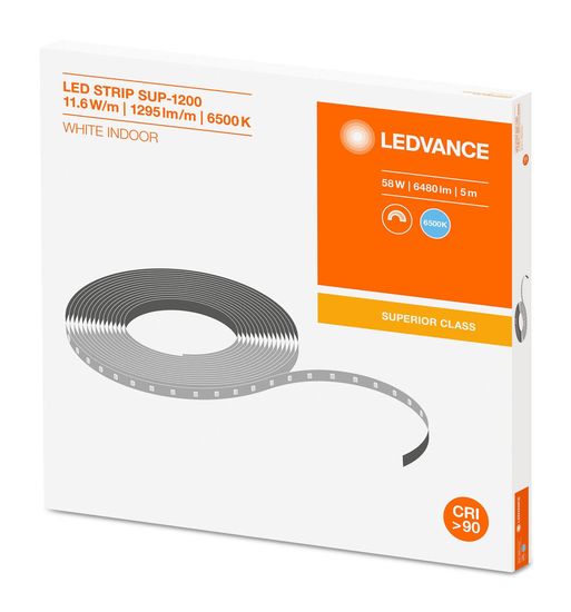 LEDVANCE LED STRIP Flexstreifen SUPERIOR-1200 -1200/965/5 6480lm 6500K tageslichtweiss dimmbar Made in Austria 4058075236745