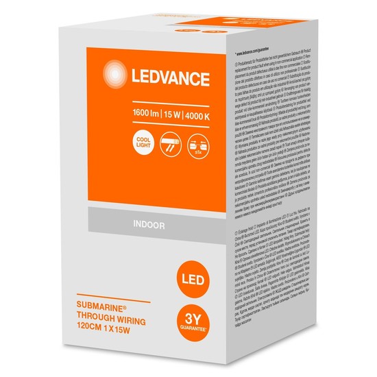 LEDVANCE Submarine 120cm LED Feuchtraumleuchte durchverdrahtung 15W neutralweiss IP65 grau 4058075576438