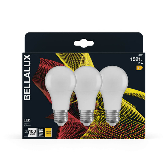 3er Pack BELLALUX LED Lampe CLA 13W 827 Frosted E27 Warmweiss 4058075595583