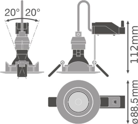 LEDVANCE KIT LED GU10 8.3W CRI90 3000K Spot, Strahler 575lm 3000K warmweiss dimmbar 4058075607415