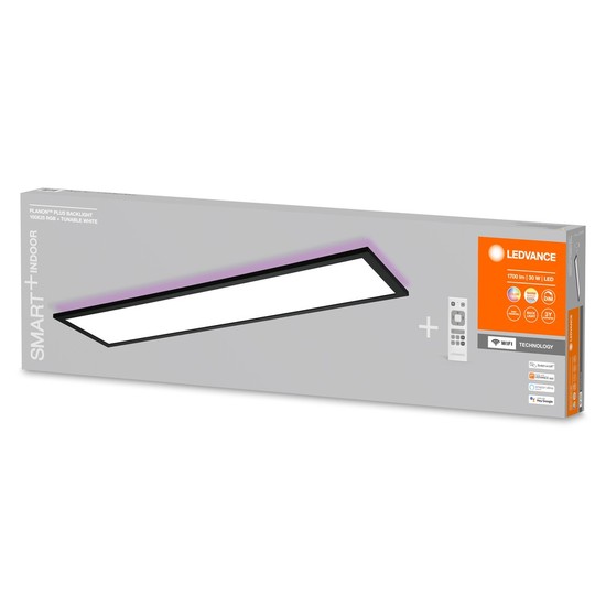 LEDVANCE SMART+ Planon Plus LED Panel 100x25cm RGBW 30W Tunable White Backlight schwarz 4058075650299