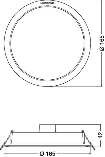 LEDVANCE DOWNLIGHT Einbauleuchte IP44 165 13W 840 weiss 4058075703087