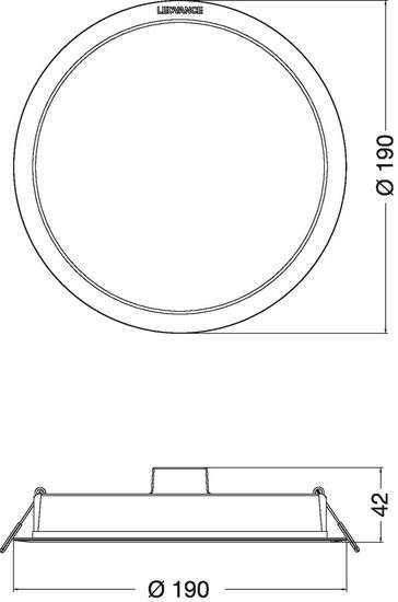 LEDVANCE DOWNLIGHT Einbauleuchte IP44 190 18W 830 weiss 4058075703124