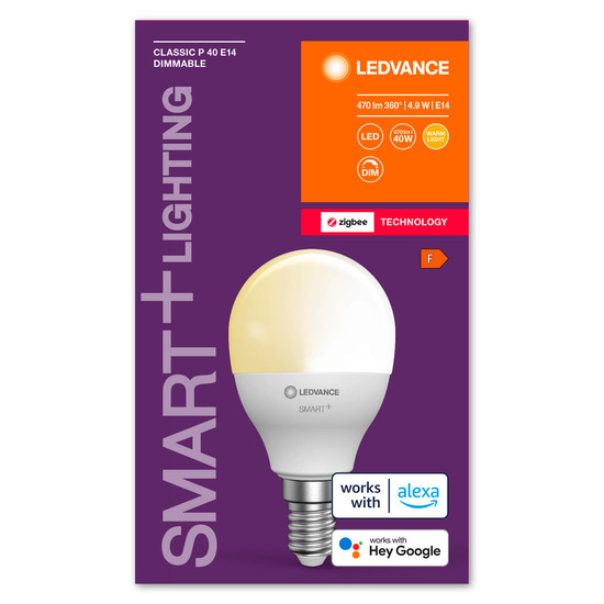 LEDVANCE LED Lampe SMART+ Classic 4.9W 220V FR E14 Dimmbar Warmweiss 4058075729100