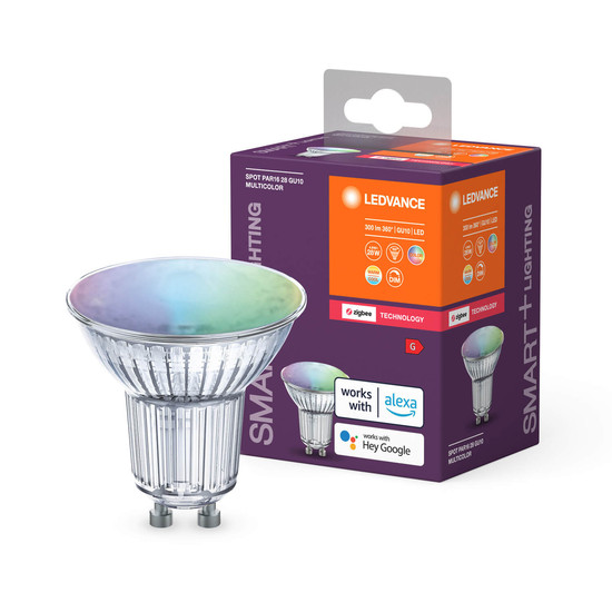 LEDVANCE LED Spot, Strahler SMART+ Spot GU10 Multicolour 4.9W 220V RGBW GU10 Dimmbar RGBTW Farbwechsel / steuerbare Lichtfarbe 4058075729186