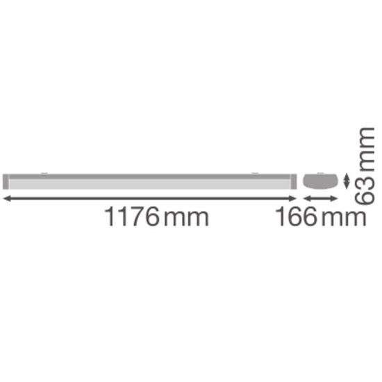 LEDVANCE LINEAR SURFACE lineare Deckenleuchte IP44 EMERGENCY 1200 32W 830 weiss 4058075733299