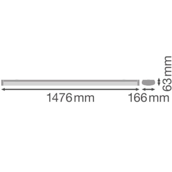 LEDVANCE LINEAR SURFACE lineare Deckenleuchte IP44 EMERGENCY 1500 45W 830 weiss 4058075733312