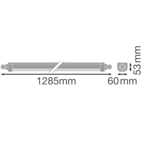 LEDVANCE DAMP PROOF Feuchtraumleuchte COMPACT Durchverdrahtung GEN 2 1200 33W 840 IP66 PS dimmbar 4058075740914