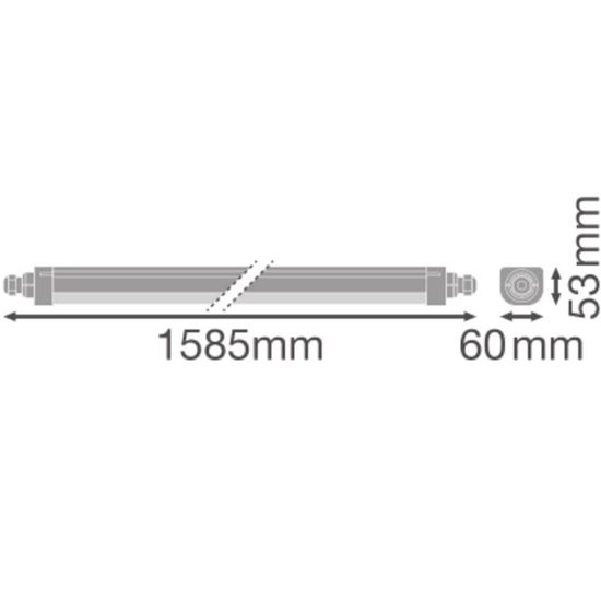 LEDVANCE DAMP PROOF Feuchtraumleuchte COMPACT Durchverdrahtung GEN 2 1500 50W 840 IP66 PS dimmbar 4058075740938