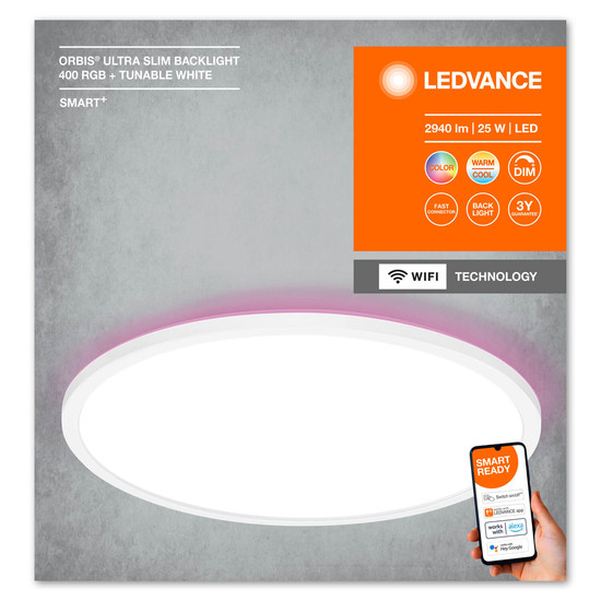 LEDVANCE LED Rundleuchte Smart+ Orbis Ceiling 40cm White RGB + TW Dimmbar RGBTW Farbwechsel / steuerbare Lichtfarbe 4058075752764