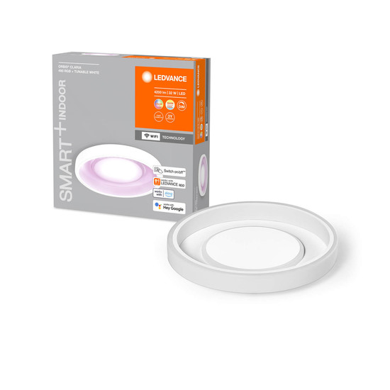 LEDVANCE LED Rundleuchte Smart+ Orbis Ceiling Claria 49cm RGB + TW Dimmbar RGBTW Farbwechsel / steuerbare Lichtfarbe 4058075754775