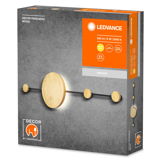 LEDVANCE LED LED Leuchte Decor Perchero Wood Warmweiss 4058075756786