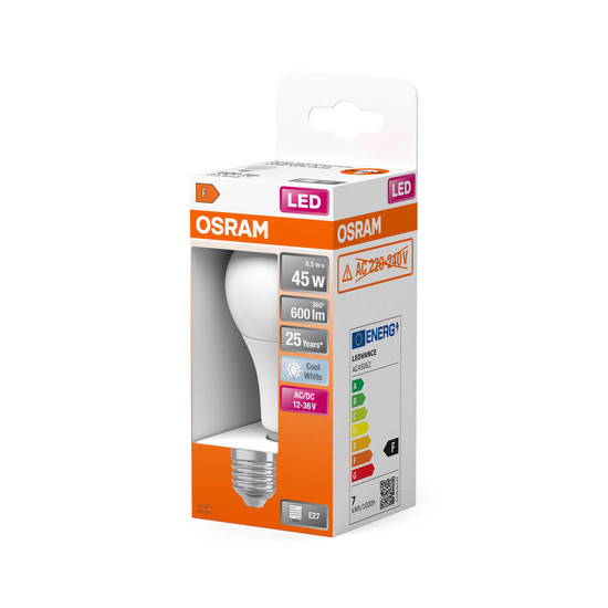 OSRAM LED Lampe STAR CLASSIC A FOR LOW VOLTAGE 6.5W 840 12-36V Frosted E27 Neutralweiss 4058075757608