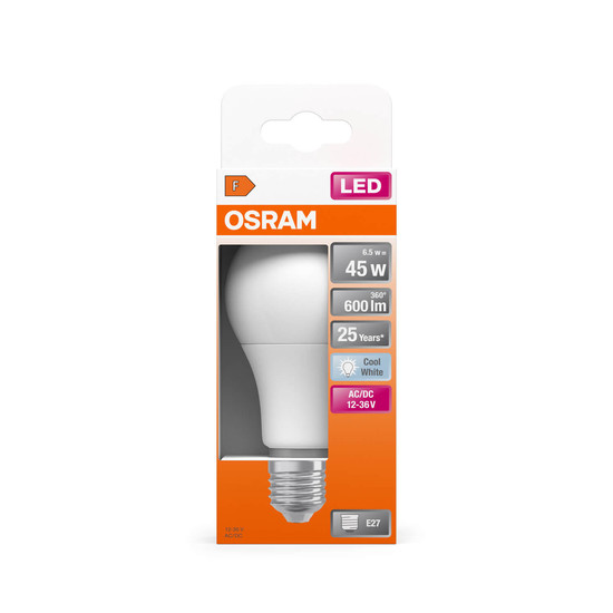 OSRAM LED Lampe STAR CLASSIC A FOR LOW VOLTAGE 6.5W 840 12-36V Frosted E27 Neutralweiss 4058075757608