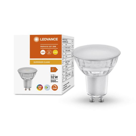 LEDVANCE LED Reflektor PAR16 4.1W 927 GU10 Spot, Strahler 350lm 2700K warmweiss wie 32W dimmbar 4058075757820