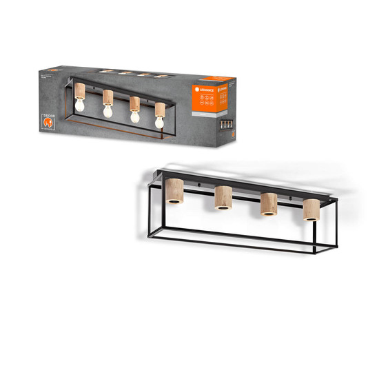 LEDVANCE Deckenleuchte Decor Nairobi Ceiling 4 x E27 4058075759022