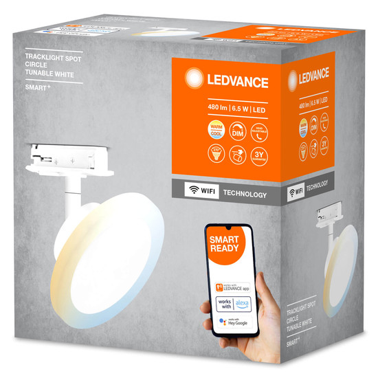 LEDVANCE LED Spot SMART+ TRACKLIGHT CIRCLE White TW Dimmbar Tunable White, Kalt-zu-Warm-Farbwechsel 4058075759749