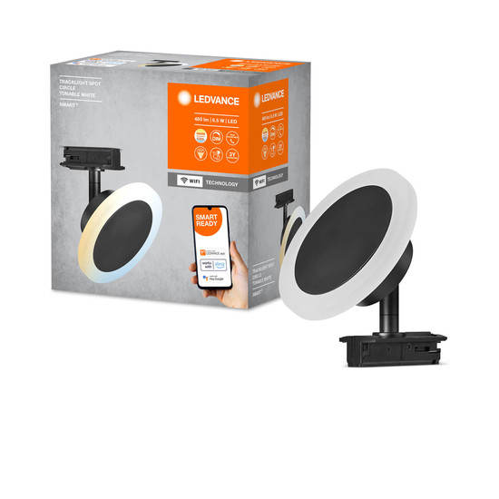 LEDVANCE LED Spot SMART+ TRACKLIGHT CIRCLE Black TW Dimmbar Tunable White, Kalt-zu-Warm-Farbwechsel 4058075759763