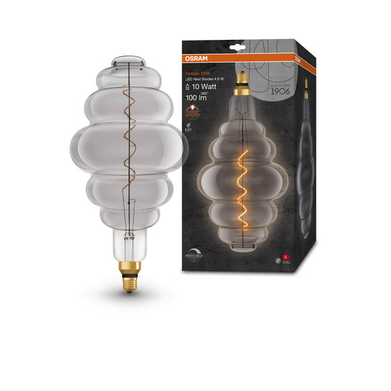 OSRAM LED Lampe Vintage 1906 Big Special Shapes 4.8W 818 Smoke E27 Dimmbar Warmweiss 4058075761056