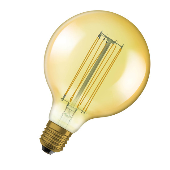 OSRAM LED Lampe Vintage 1906 CLASSIC SLIM Filament Globe 8.8W 822 Gold E27 Dimmbar Warmweiss 4058075761810