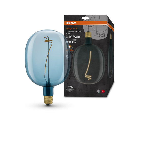 OSRAM LED Lampe Vintage 1906 Big Special Shapes 4.5W 816 Blue E27 Dimmbar Warmweiss 4058075761872