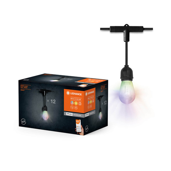 LEDVANCE LED Außenleuchte Smart+ Stringlight Multicolor RGB + W Dimmbar RGBW Farbwechsel / Multicolor / Warmweiss 4058075763906