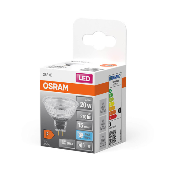 OSRAM LED Spot, Strahler STAR MR16 12 V 2.1W 840 GU5.3 Neutralweiss 4058075796775