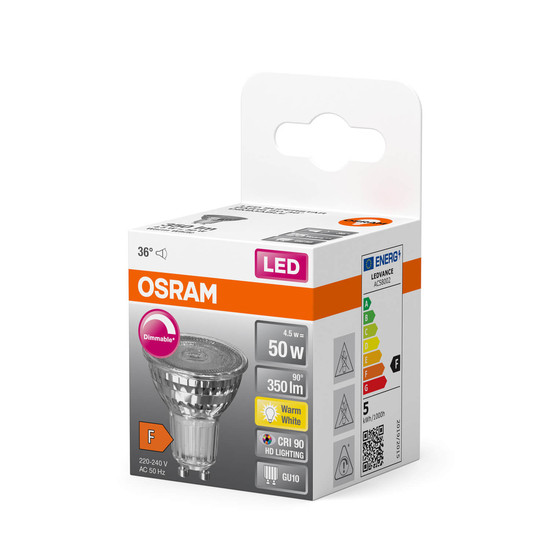 OSRAM LED Spot, Strahler SUPERSTAR PAR16 4.5W 927 GU10 Dimmbar Warmweiss 4058075797888