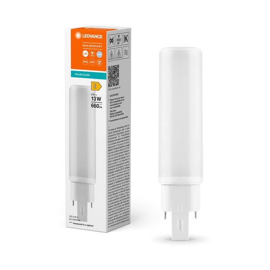 LEDVANCE DULUX LED HF EVG & AC MAINS 230V-direkt 6W 840 G24Q-1 G24q-1 660lm 4000K neutralweiss wie 13W 4058075821958