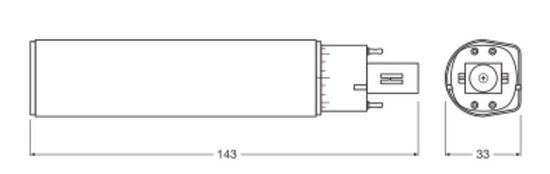 LEDVANCE DULUX LED HF EVG & AC MAINS 230V-direkt 7W 830 G24Q-2 G24q-2 700lm 3000K warmweiss wie 18W 4058075821972