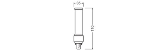 LEDVANCE DULUX LED EM KVG & AC MAINS 230V-direkt 5W 830 G24D-1 G24d-1 540lm 3000K warmweiss wie 10W 4058075823051