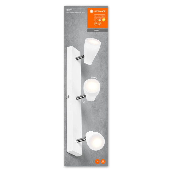 LEDVANCE LED Spot SPOT PEAR WHITE 3 x 4.3W 2700K GU10 Warmweiss 4058075826458