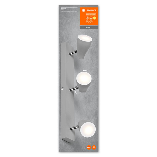 LEDVANCE LED Spot SPOT PEAR GREY 3 x 4.3W 2700K GU10 Warmweiss 4058075826533