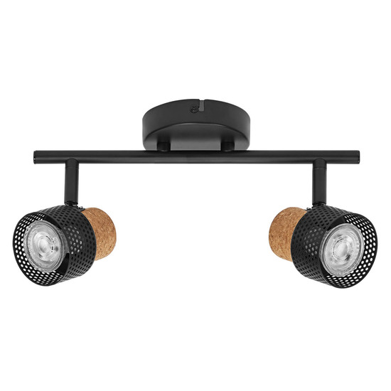 LEDVANCE LED Deckenleuchte DECOR SPOT CORK BLACK 2x3.4W 927 DIM Dimmbar Warmweiss 4058075828681