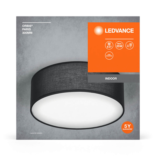 LEDVANCE Deckenleuchte ORBIS PARIS 30cm 1XE27 BK 4058075828988