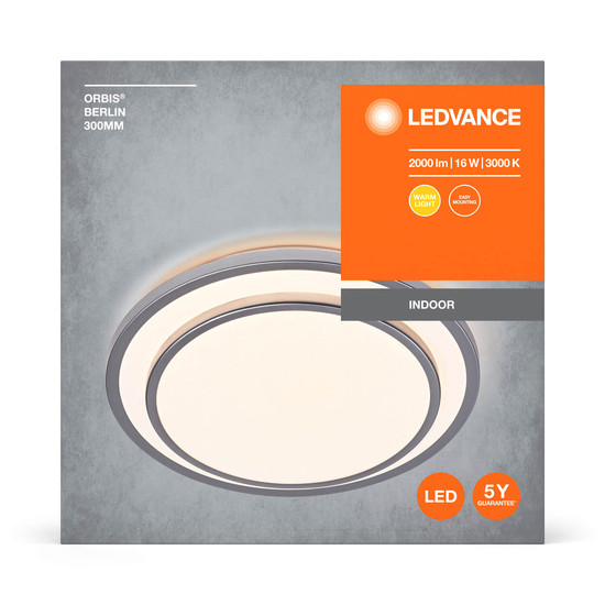 LEDVANCE LED Deckenleuchte ORBIS BERLIN 30cm 16W 830 SI Warmweiss 4058075829305