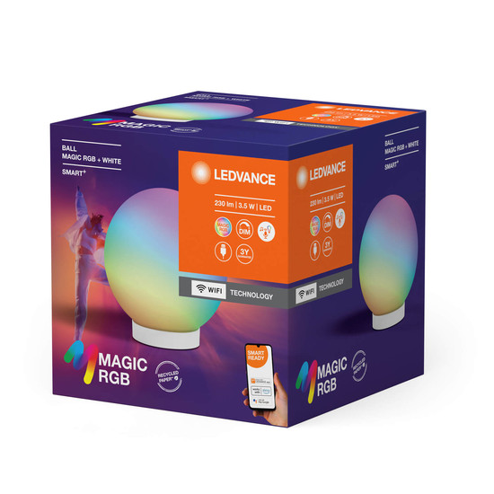 LEDVANCE LED Tischleuchte SMART+ BALL MAGIC RGB RGBW USB Dimmbar RGBTW Farbwechsel / steuerbare Lichtfarbe 4058075831735