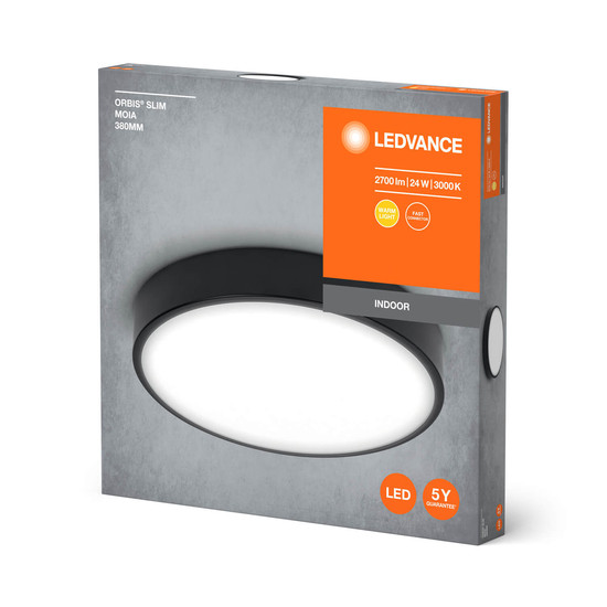 LEDVANCE LED Deckenleuchte CEILING MOIA 38cm 24W 830 BK Warmweiss 4058075832831