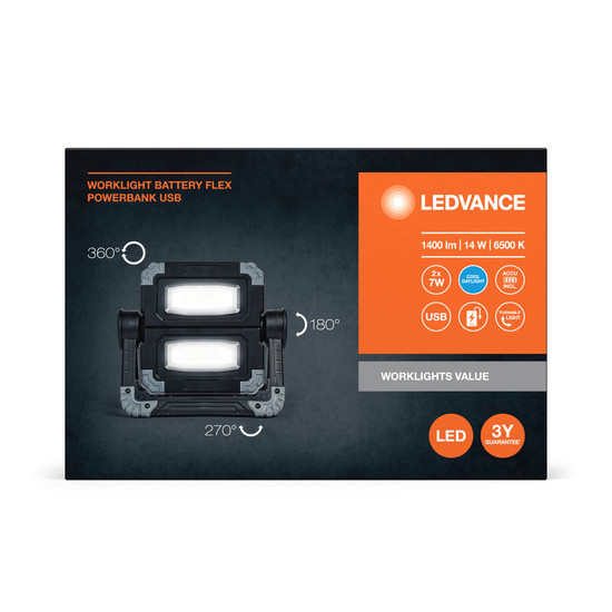 LEDVANCE LED Arbeitsscheinwerfer WORKLIGHTS VALUE BATTERY 7W 865 Kaltweiss 4058075834026