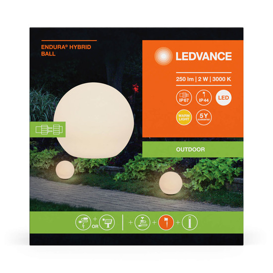 LEDVANCE LED Außenleuchte Endura Hybrid Ground Ball 2W White Warmweiss 4058075834705