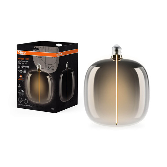 OSRAM LED Lampe VINTAGE 1906 DECORATIVE BULB WITH Filament-MAGNETIC STYLE 4.8W 818 Smoke E27 Dimmbar Warmweiss 4058075836464