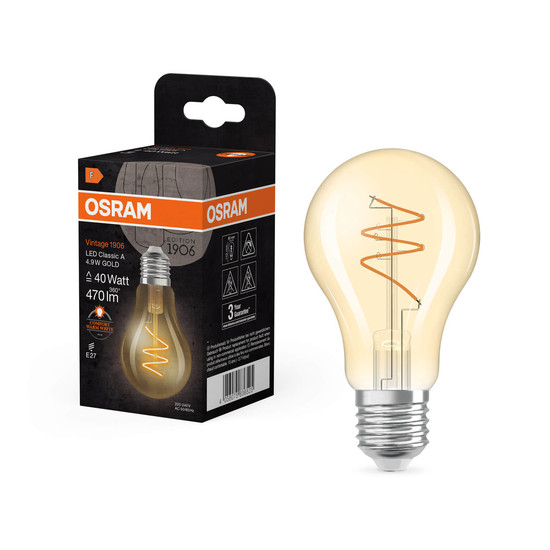 OSRAM LED Lampe Vintage 1906 CLASSIC A 4.9W 927 Gold E27 Warmweiss 4058075836525