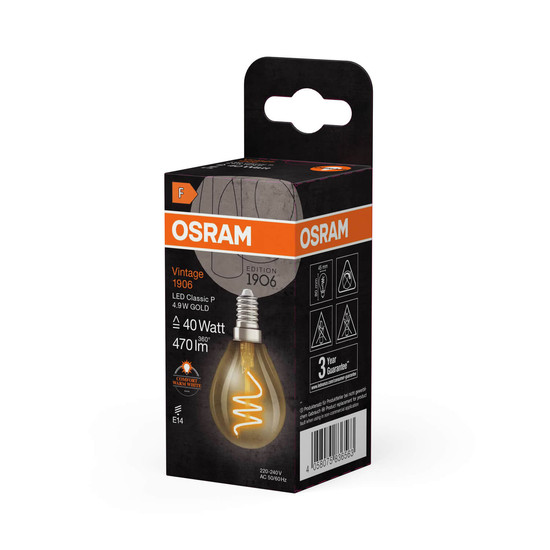 OSRAM LED Lampe Vintage 1906 CLASSIC P 4.9W 922 Gold E14 Warmweiss 4058075836563