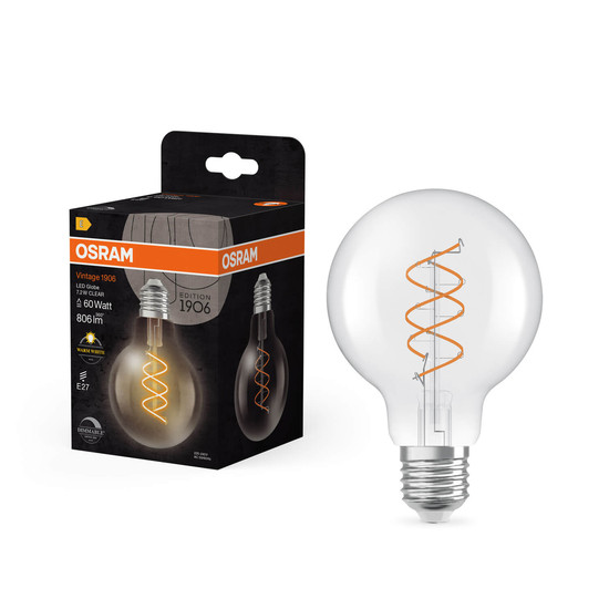 OSRAM LED Lampe Vintage 1906 CLASSIC Globe 7.2W 927 Clear E27 Dimmbar Warmweiss 4058075836808