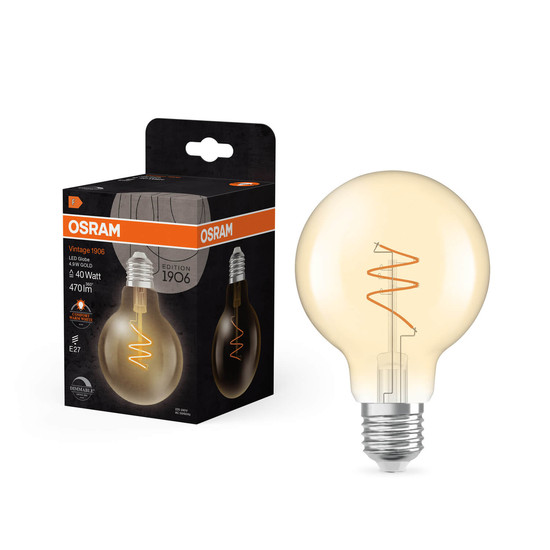 OSRAM LED Lampe Vintage 1906 CLASSIC Globe 4.9W 922 Gold E27 Dimmbar Warmweiss 4058075836822