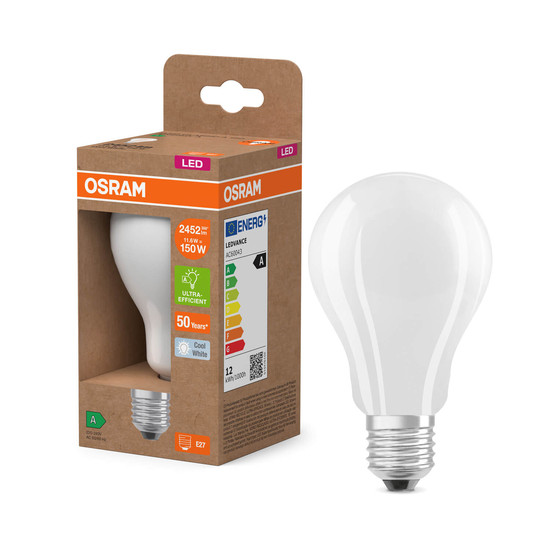OSRAM LED Lampe LAMPS ENERGY CLASS A höchste Energieeffizienzklasse A Filament CLASSIC A 11.6W 840 Frosted E27 Neutralweiss 4058075839205